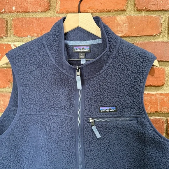 Patagonia Retro Pile Vest Men's XL Blue Navy Full Zip Pile Fleece Outdoor - Picture 3 of 15